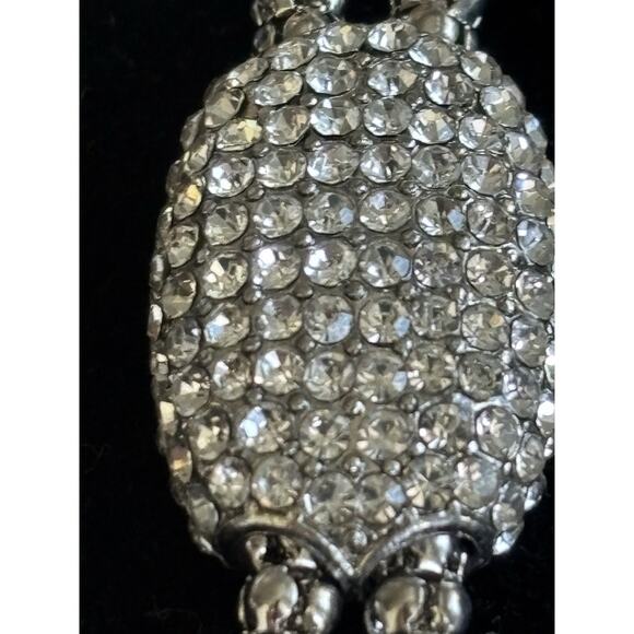 Chico's Rhinestone Lariat Necklace, Clear Pave Crystal Rhinestones-Adjustable - Picture 4 of 5